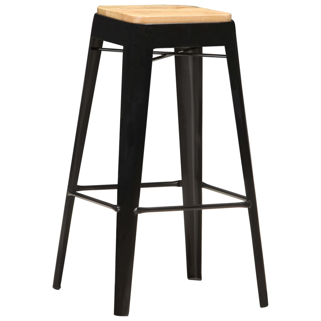 8719883818337_g_en_hd_7 vidaXL Bar Stools 4 pcs Black Solid Mango Wood - Image 8