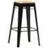 vidaXL Bar Stools 4 pcs Black Solid Mango Wood - Image 10