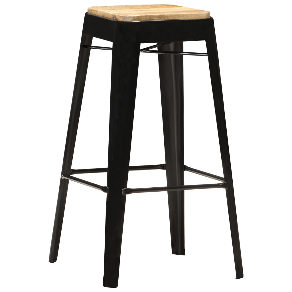 8719883818337_g_en_hd_9 vidaXL Bar Stools 4 pcs Black Solid Mango Wood - Image 10