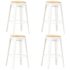 vidaXL Bar Stools 4 pcs White Solid Mango Wood