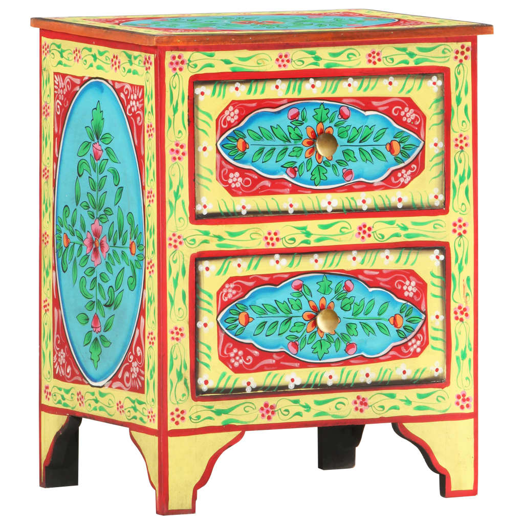 8719883818566_g_en_hd_11 vidaXL Hand Painted Bedside Cabinet 40x30x50 cm Solid Mango Wood - Image 12