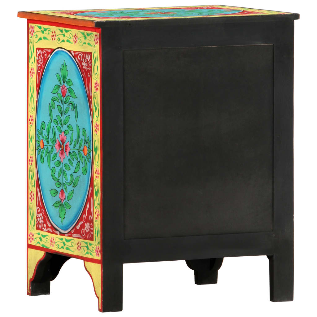 8719883818566_g_en_hd_3 vidaXL Hand Painted Bedside Cabinet 40x30x50 cm Solid Mango Wood - Image 4