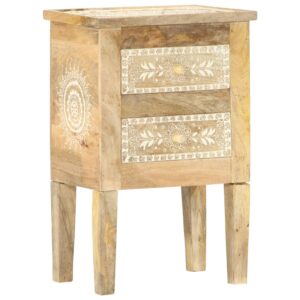 vidaXL Hand Painted Bedside Cabinet 40x30x60 cm Solid Mango Wood