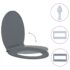 vidaXL Soft-Close Toilet Seat Grey Oval - Image 2