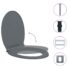 vidaXL Soft-Close Toilet Seat Quick Release Grey Oval - Image 2
