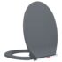 vidaXL Soft-Close Toilet Seat Quick Release Grey Oval - Image 3
