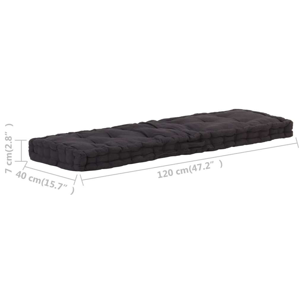 8719883819945_g_en_hd_6 vidaXL Pallet Floor Cushion Cotton 120x40x7 cm Black - Image 7
