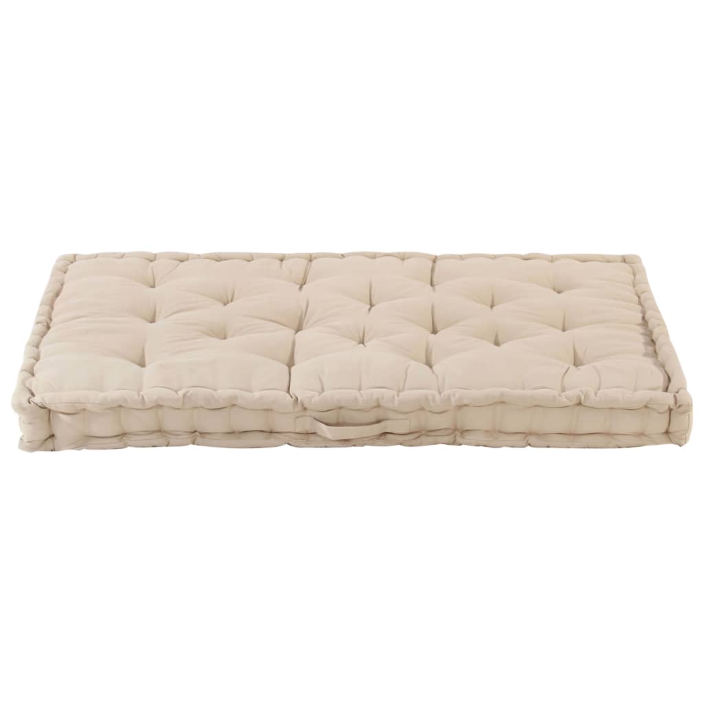 8719883820019_g_en_hd_2 vidaXL Pallet Floor Cushion Cotton 120x80x10 cm Beige - Image 3