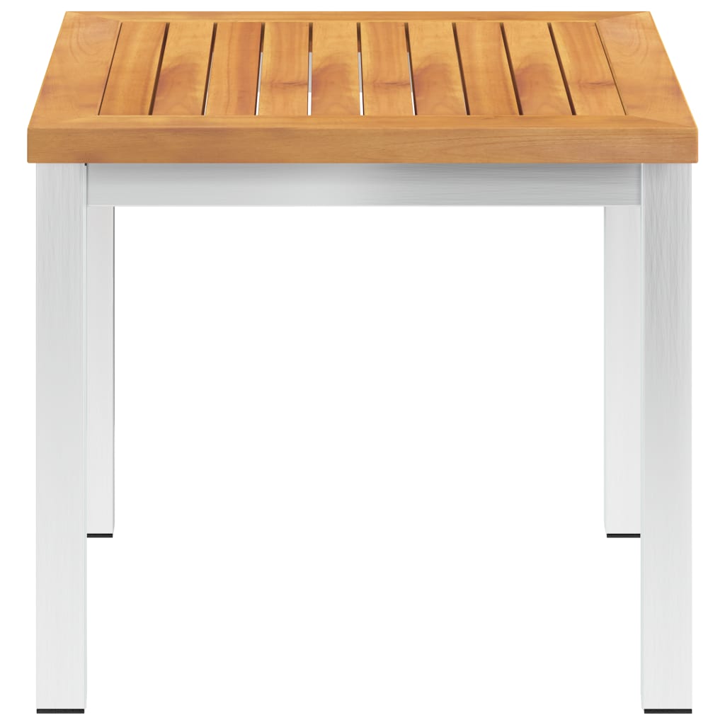 8719883821962_g_en_hd_1 vidaXL Garden Side Table 45x45x38 cm Solid Acacia Wood and Stainless Steel - Image 2