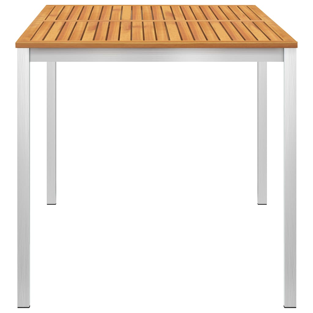8719883822013_g_en_hd_2 vidaXL Garden Dining Table 140x80x75 cm Solid Acacia Wood and Stainless Steel - Image 3