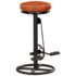 vidaXL Bar Stools 2 pcs Black and Brown Real Goat Leather - Image 2