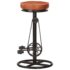 vidaXL Bar Stools 2 pcs Black and Brown Real Goat Leather - Image 4