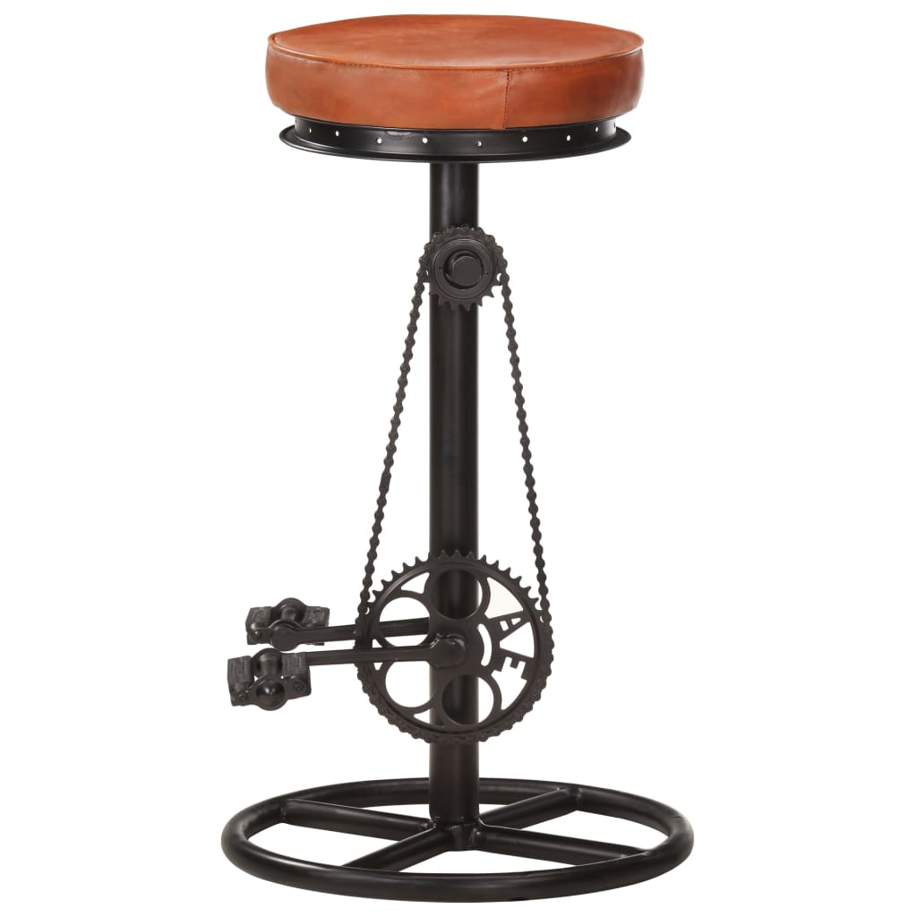 8719883823188_g_en_hd_3 vidaXL Bar Stools 2 pcs Black and Brown Real Goat Leather - Image 4