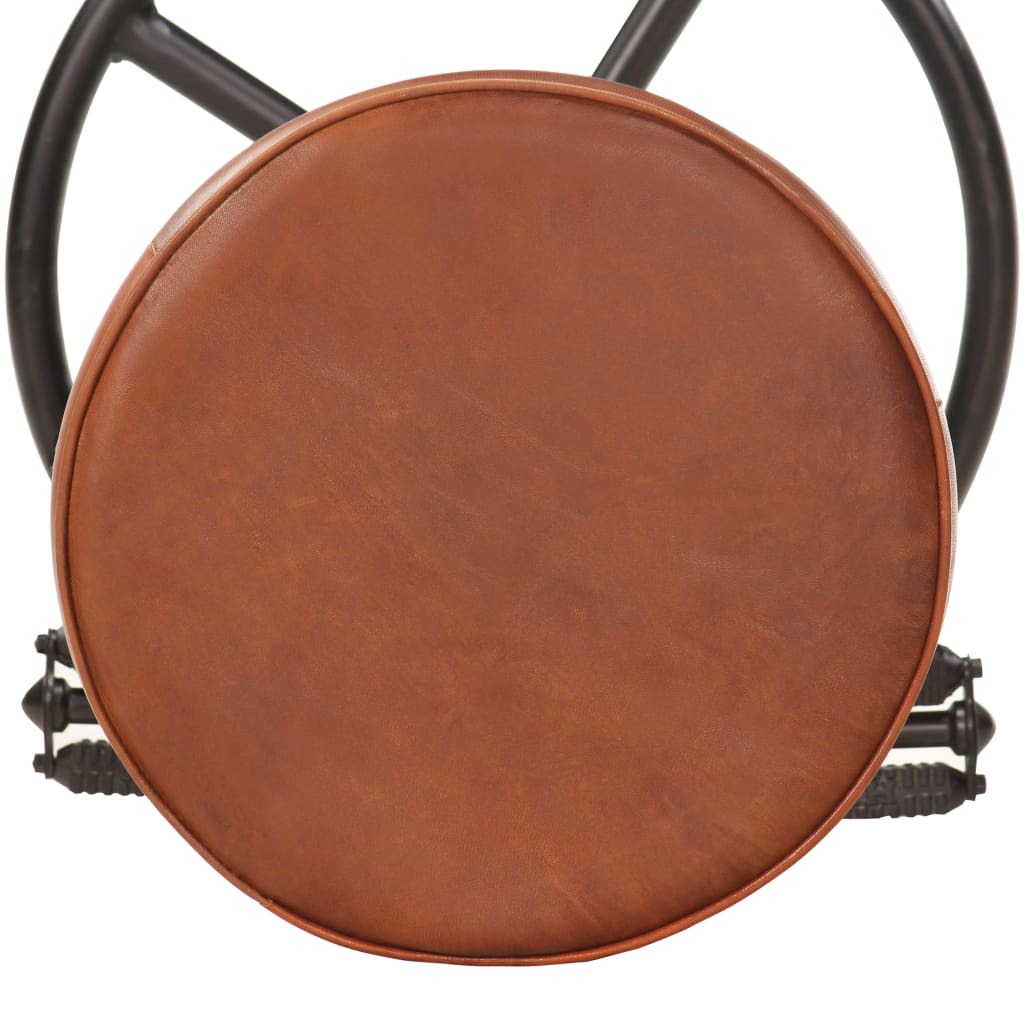 8719883823188_g_en_hd_5 vidaXL Bar Stools 2 pcs Black and Brown Real Goat Leather - Image 6