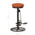 vidaXL Bar Stools 2 pcs Black and Brown Real Goat Leather - Image 9