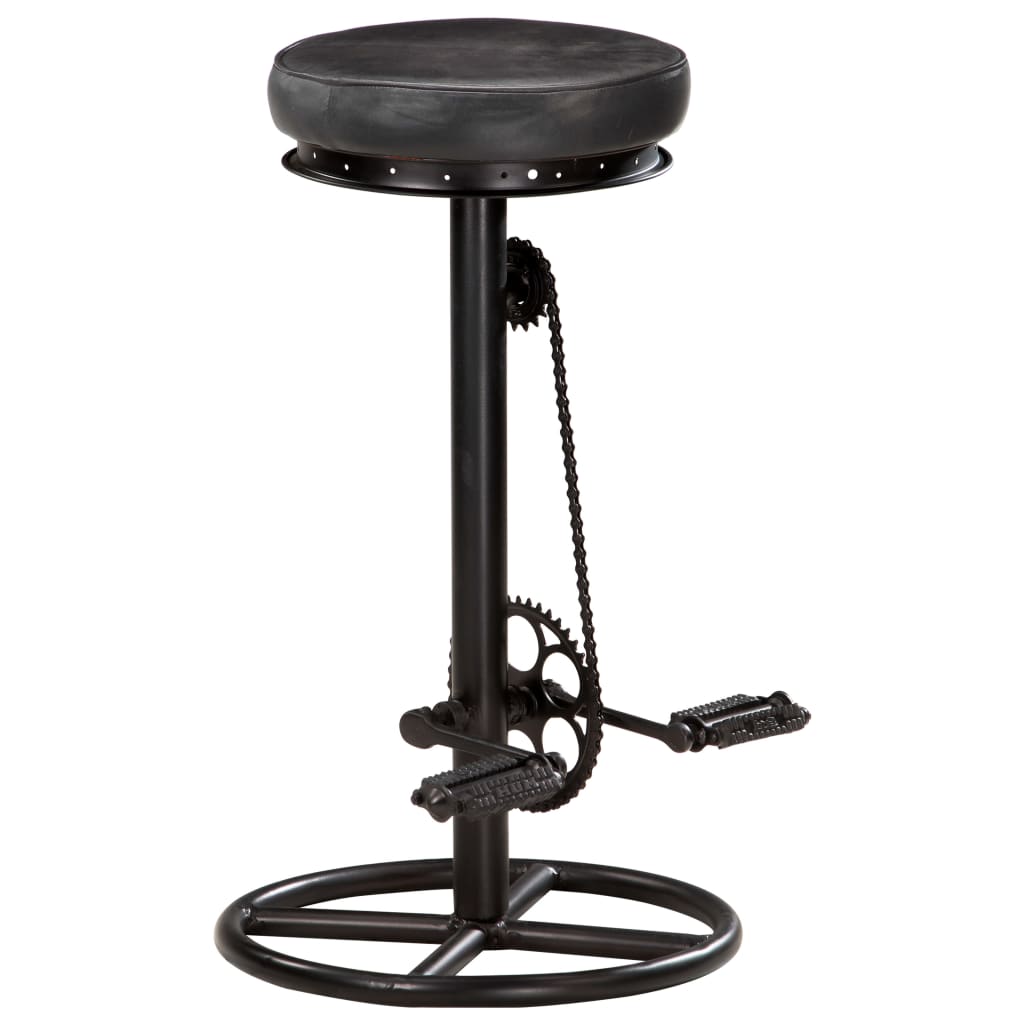 8719883823195_g_en_hd_1 vidaXL Bar Stools 2 pcs Black Real Goat Leather - Image 2