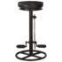 vidaXL Bar Stools 2 pcs Black Real Goat Leather - Image 3