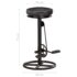 vidaXL Bar Stools 2 pcs Black Real Goat Leather - Image 9