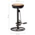 vidaXL Bar Stools with Canvas Print 2 pcs Black and Brown Real Leather - Image 8