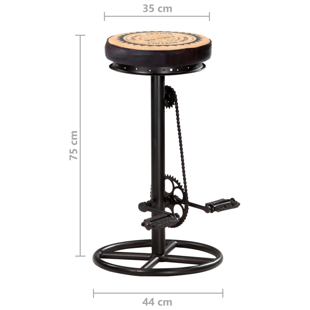 8719883823201_g_en_hd_7 vidaXL Bar Stools with Canvas Print 2 pcs Black and Brown Real Leather - Image 8