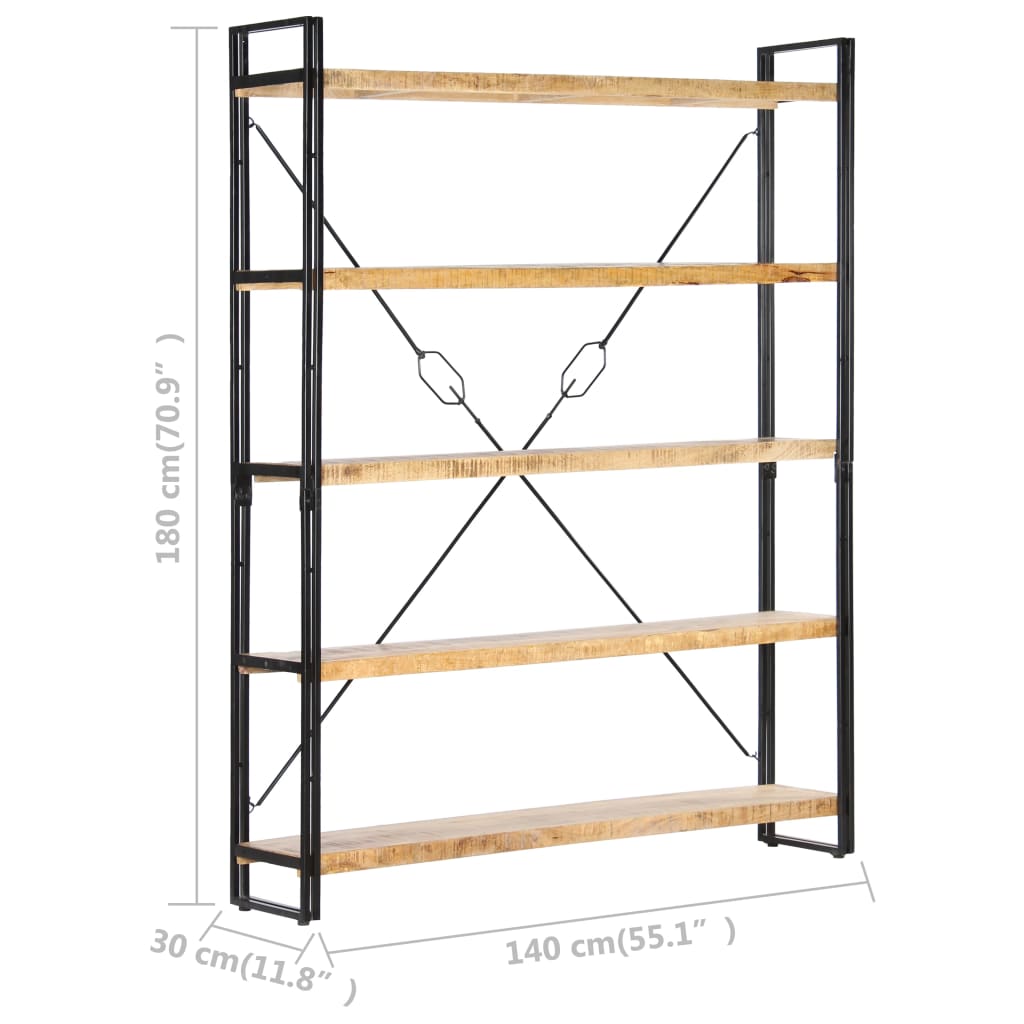 8719883826813_g_en_hd_5 vidaXL 5-Tier Bookcase 140x30x180 cm Solid Mango Wood - Image 7