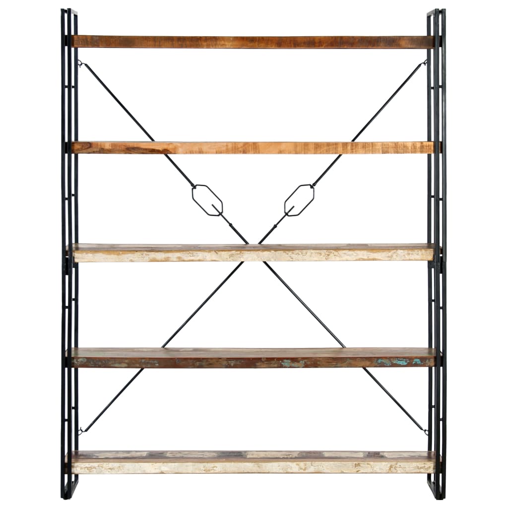 8719883826844_g_en_hd_1 vidaXL 5-Tier Bookcase 140x30x180 cm Solid Reclaimed Wood - Image 2