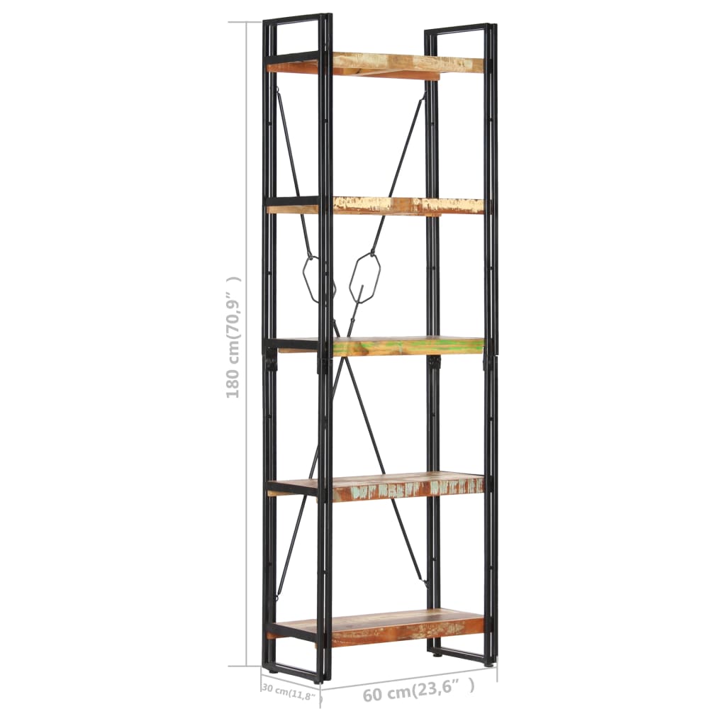 8719883826868_g_en_hd_5 vidaXL 5-Tier Bookcase 60x30x180 cm Solid Reclaimed Wood - Image 7
