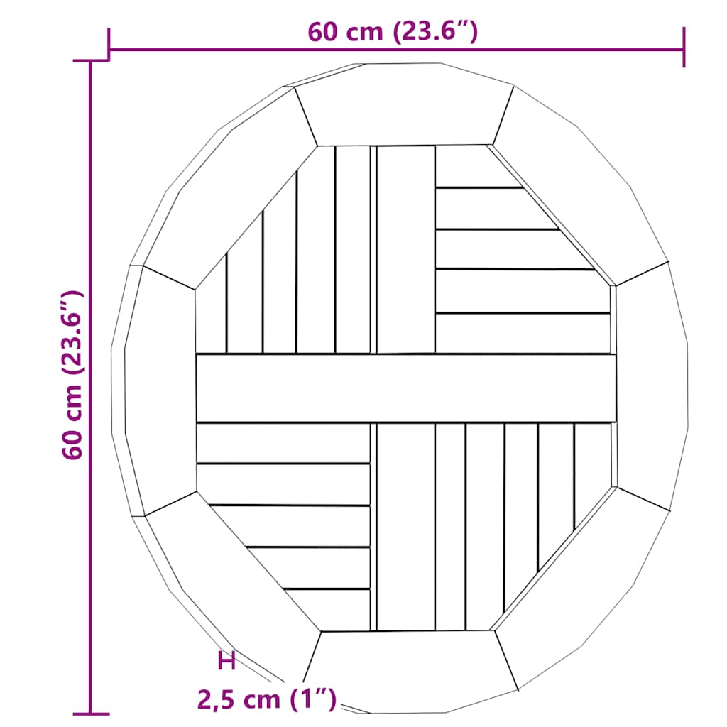 8719883827520_g_en_hd_5 vidaXL Table Top Solid Teak Wood Round 2.5 cm 60 cm - Image 7