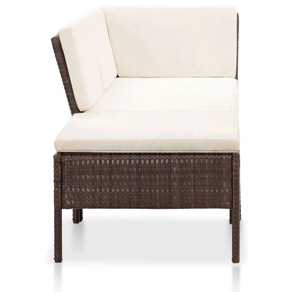 8719883832593_g_en_hd_2 3 Piece Garden Lounge Set with Cushions Poly Rattan Brown - Image 3
