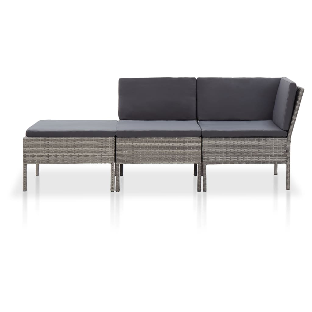 8719883832623_g_en_hd_1 3 Piece Garden Lounge Set with Cushions Poly Rattan Grey - Image 2