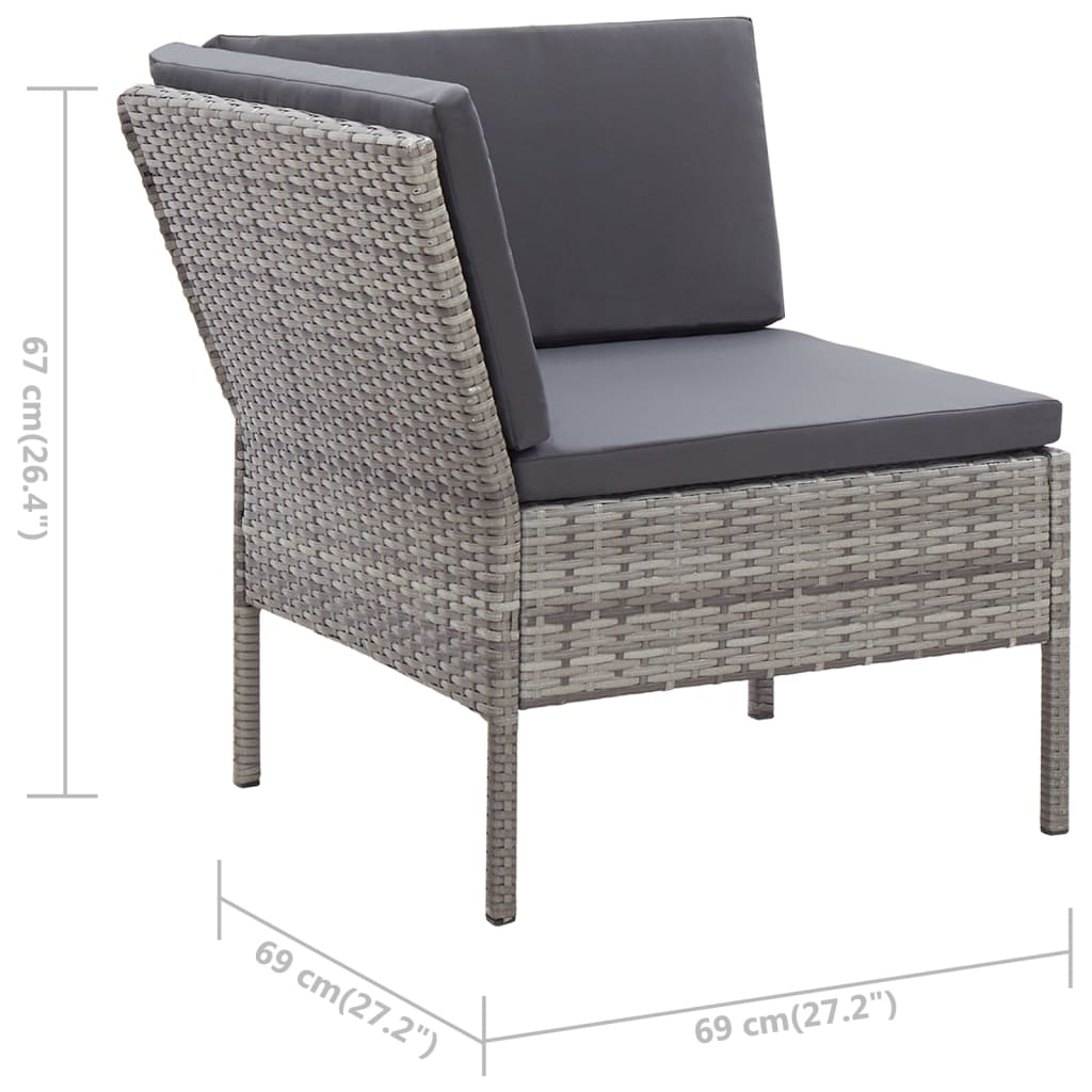 8719883832623_g_en_hd_12 3 Piece Garden Lounge Set with Cushions Poly Rattan Grey - Image 13