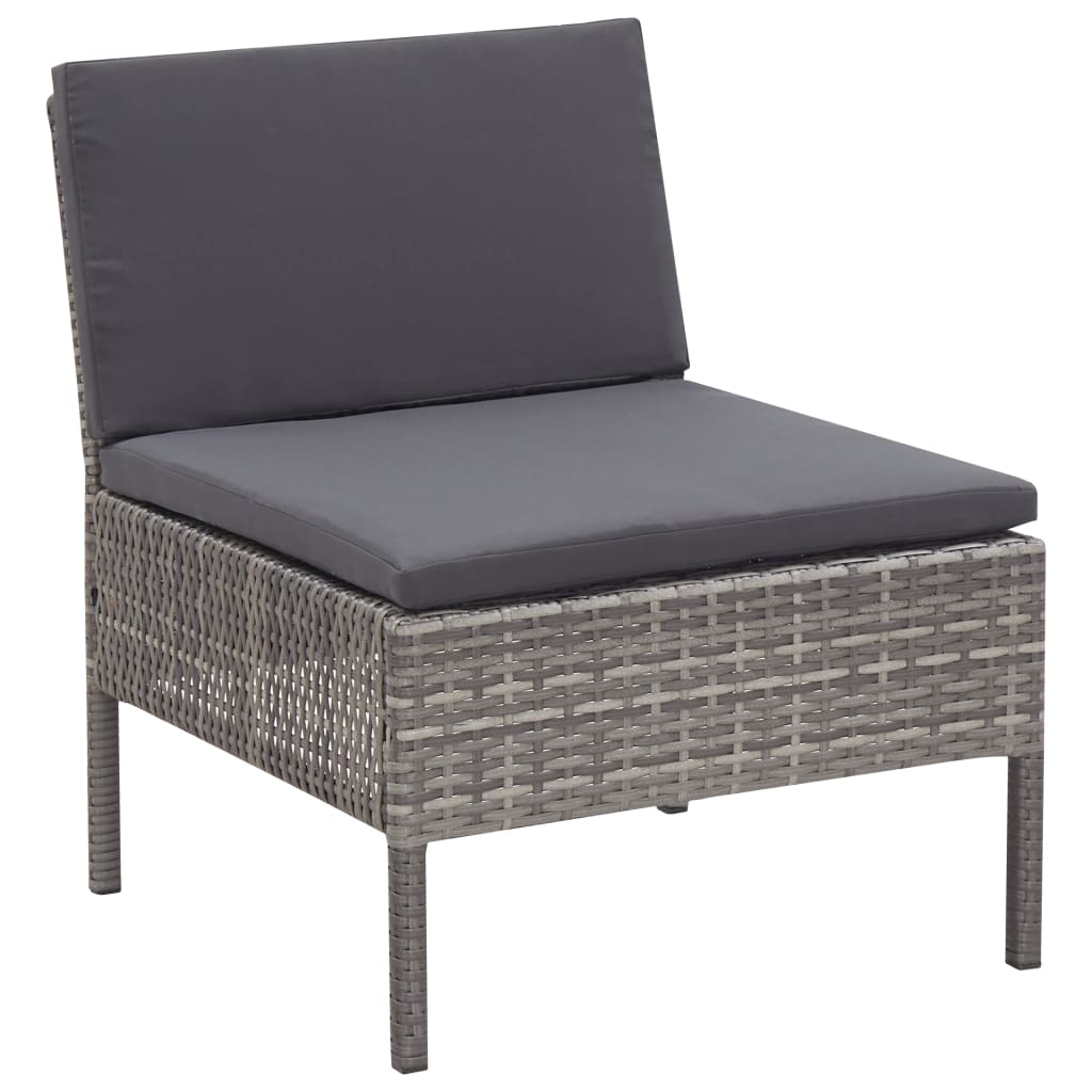 8719883832623_g_en_hd_6 3 Piece Garden Lounge Set with Cushions Poly Rattan Grey - Image 7