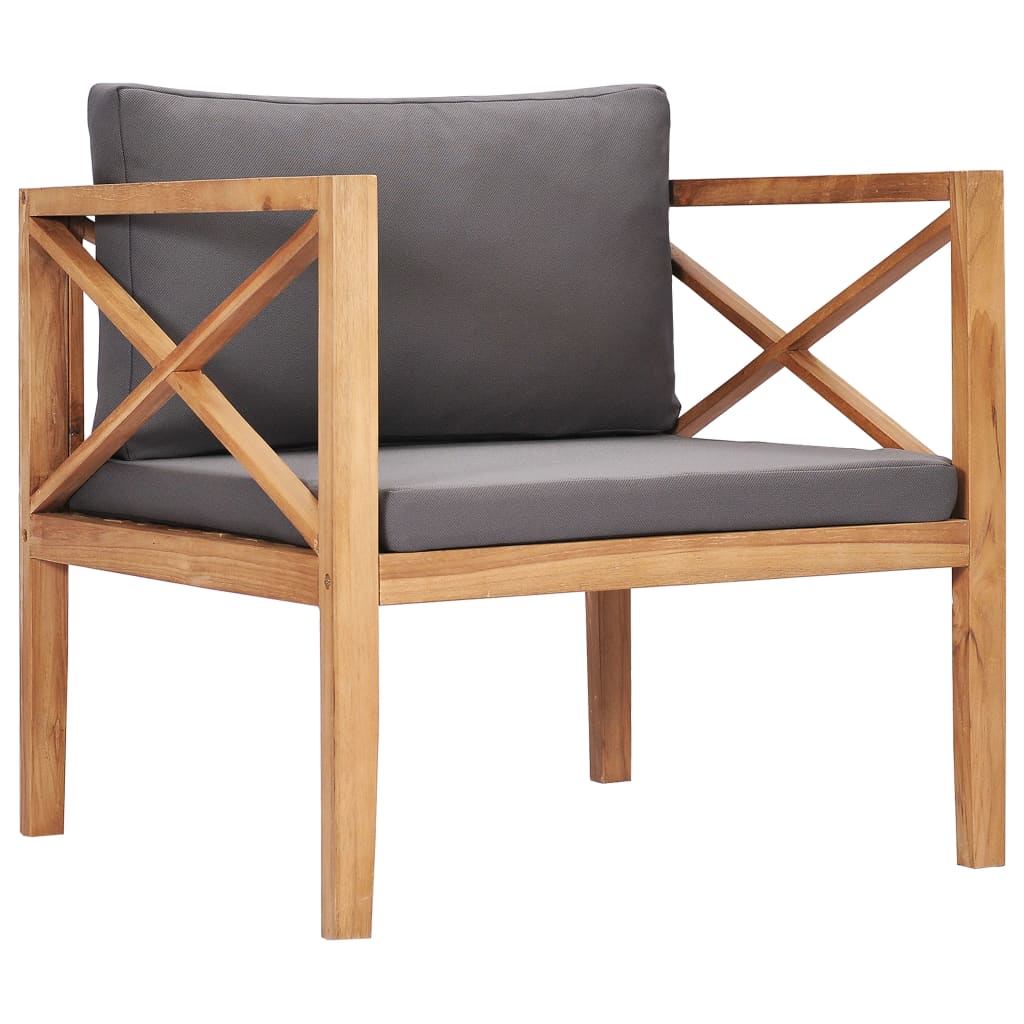 8719883853284_a_en_hd_1 vidaXL Garden Chair with Grey Cushions Solid Wood Teak - Image 1