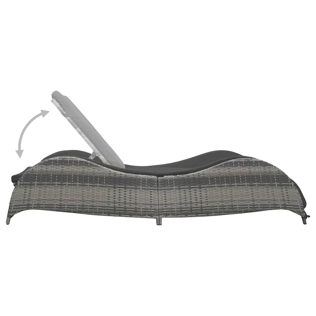 8719883854588_g_en_hd_2 vidaXL Sun Lounger with Cushion Poly Rattan Anthracite - Image 3