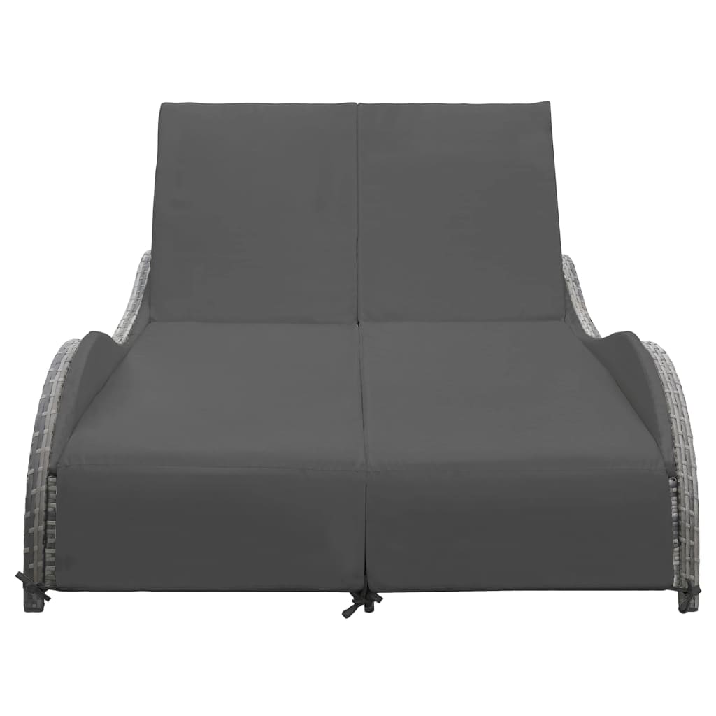 8719883854595_g_en_hd_1 vidaXL Double Sun Lounger with Cushion Poly Rattan Anthracite - Image 2