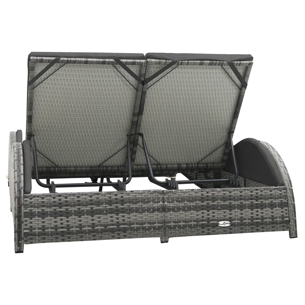 8719883854595_g_en_hd_2 vidaXL Double Sun Lounger with Cushion Poly Rattan Anthracite - Image 3