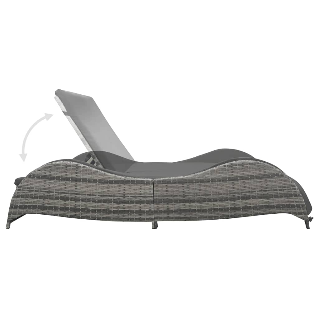 8719883854595_g_en_hd_3 vidaXL Double Sun Lounger with Cushion Poly Rattan Anthracite - Image 4