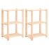 vidaXL 3-Tier Storage Racks 2 pcs 60x38x90 cm Solid Wood Pine 150 kg