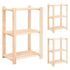vidaXL 3-Tier Storage Racks 3 pcs 60x38x90 cm Solid Wood Pine 150 kg