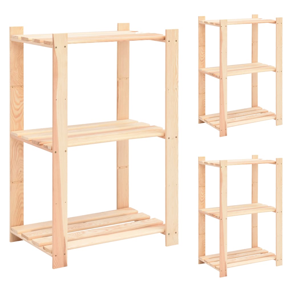 8719883854779_a_en_hd_1 vidaXL 3-Tier Storage Racks 3 pcs 60x38x90 cm Solid Wood Pine 150 kg - Image 1