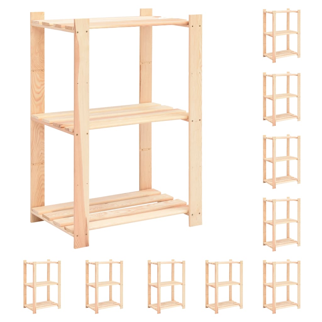 8719883854793_a_en_hd_1 vidaXL 3-Tier Storage Racks 10 pcs 60x38x90 cm Solid Wood Pine 150 kg - Image 1