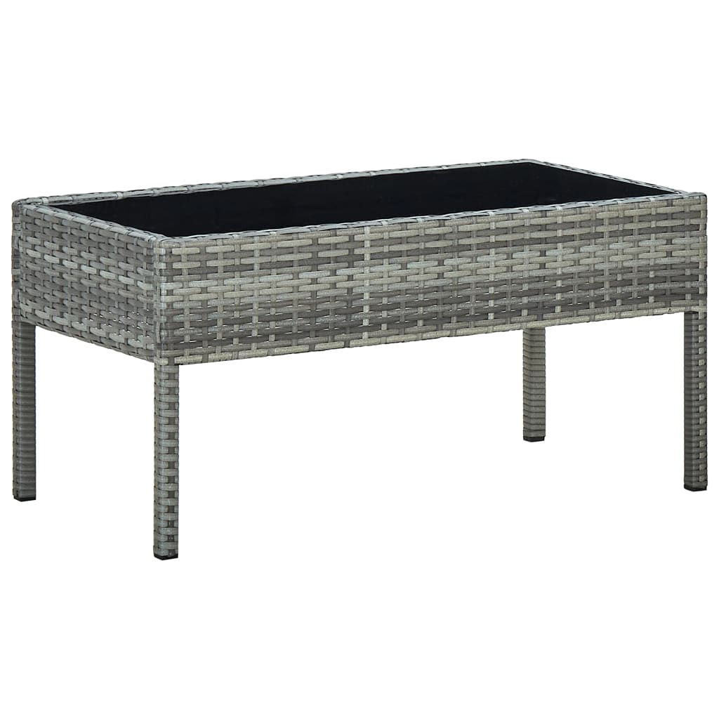 vidaXL Garden Table Grey 75x40x37 cm Poly Rattan