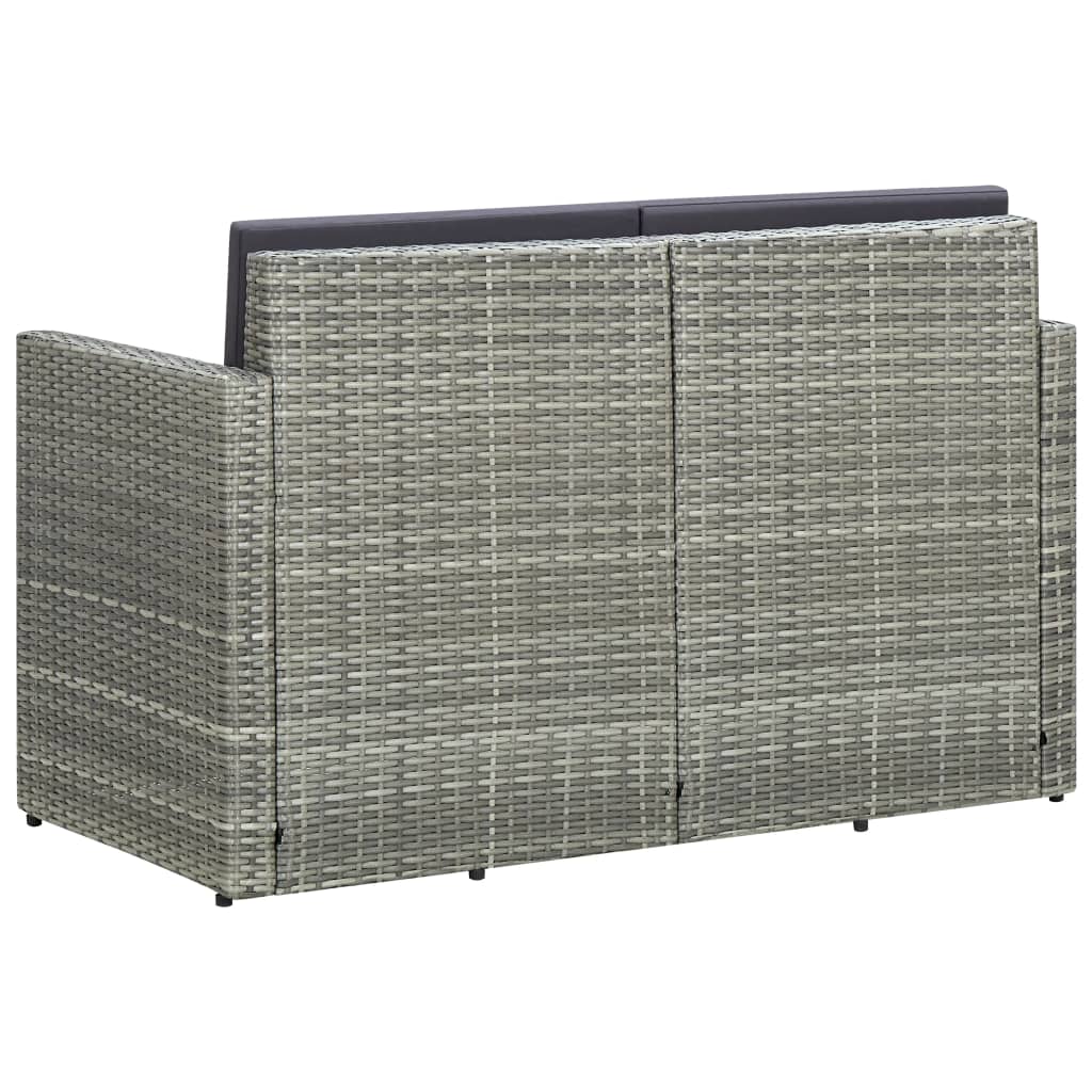 8719883860473_g_en_hd_3 vidaXL 2 Seater Garden Sofa with Cushions Grey Poly Rattan - Image 4
