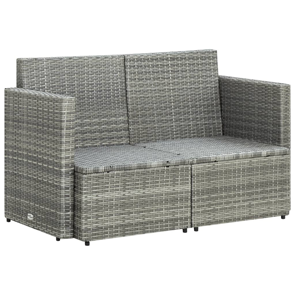 8719883860473_g_en_hd_4 vidaXL 2 Seater Garden Sofa with Cushions Grey Poly Rattan - Image 5