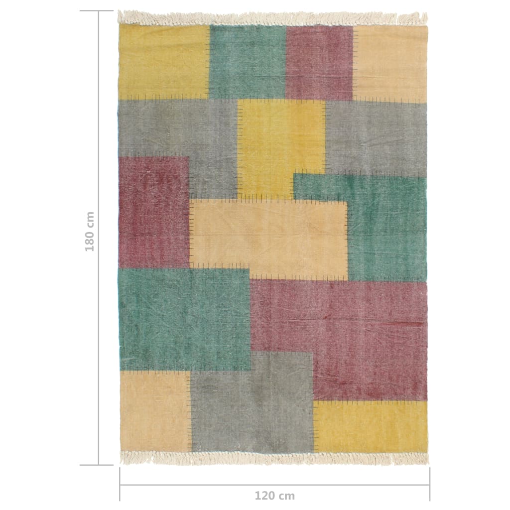 8719883867038_g_en_hd_5 vidaXL Handwoven Kilim Rug Cotton 120x180 cm Printed Multicolour - Image 6