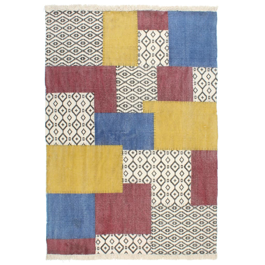 8719883867069_a_en_hd_1 vidaXL Handwoven Kilim Rug Cotton 120x180 cm Printed Multicolour - Image 1