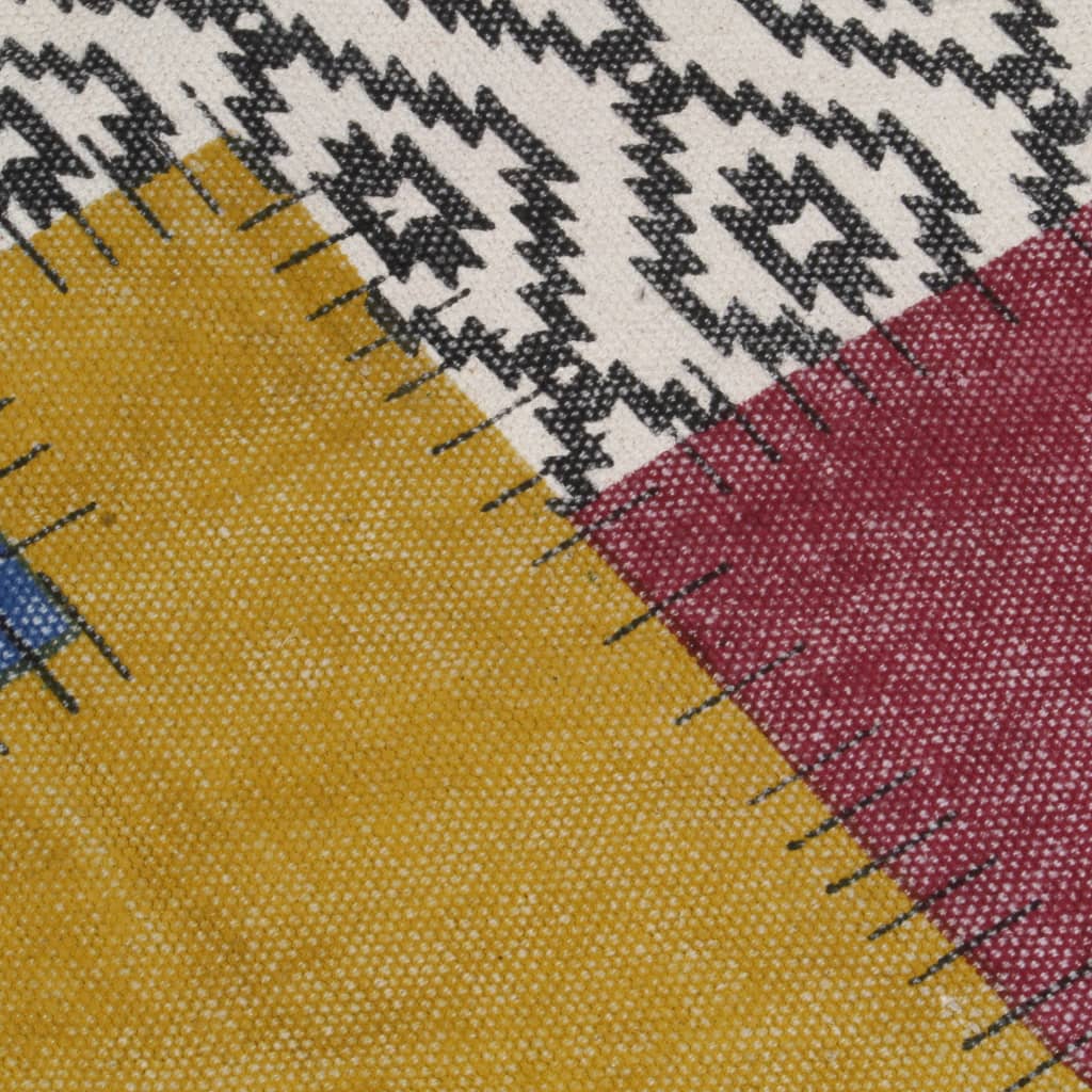 8719883867069_g_en_hd_3 vidaXL Handwoven Kilim Rug Cotton 120x180 cm Printed Multicolour - Image 4