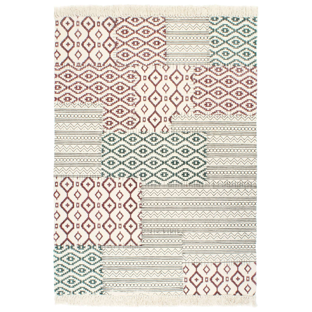 8719883867090_a_en_hd_1 vidaXL Handwoven Kilim Rug Cotton 120x180 cm Printed Multicolour - Image 1