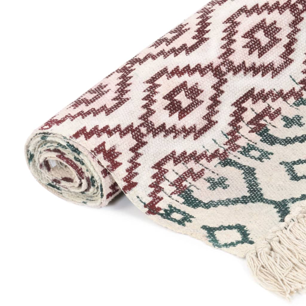8719883867090_g_en_hd_1 vidaXL Handwoven Kilim Rug Cotton 120x180 cm Printed Multicolour - Image 2