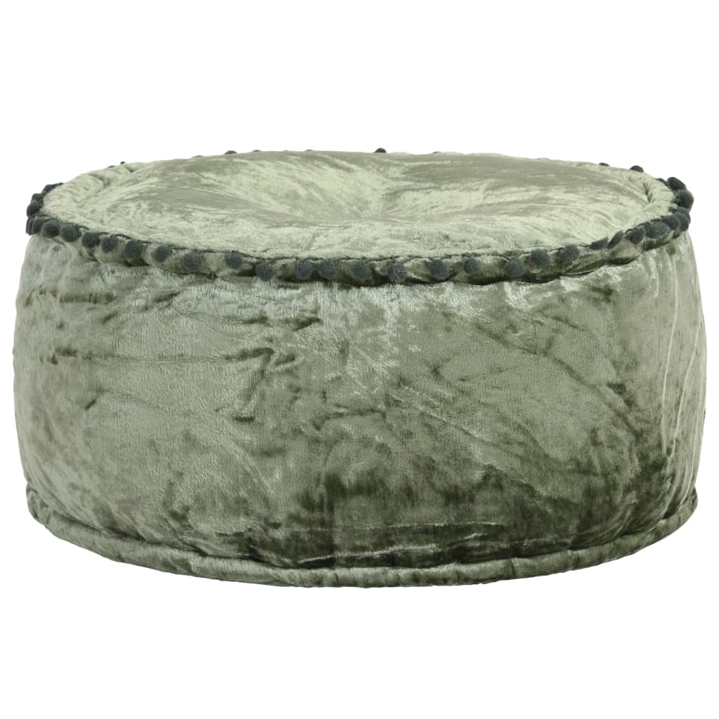 8719883867175_a_en_hd_1 vidaXL Round Pouffe Velvet 40x20 cm Green - Image 1